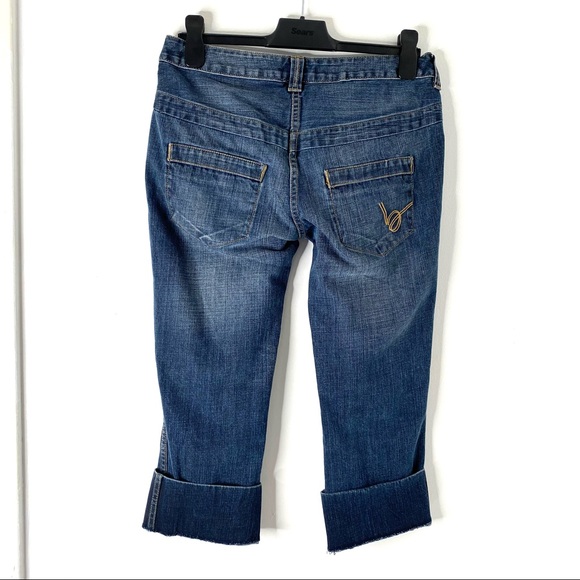 Vintage Y2K bebe Cuffed Crop Jean Capris - Picture 8 of 8